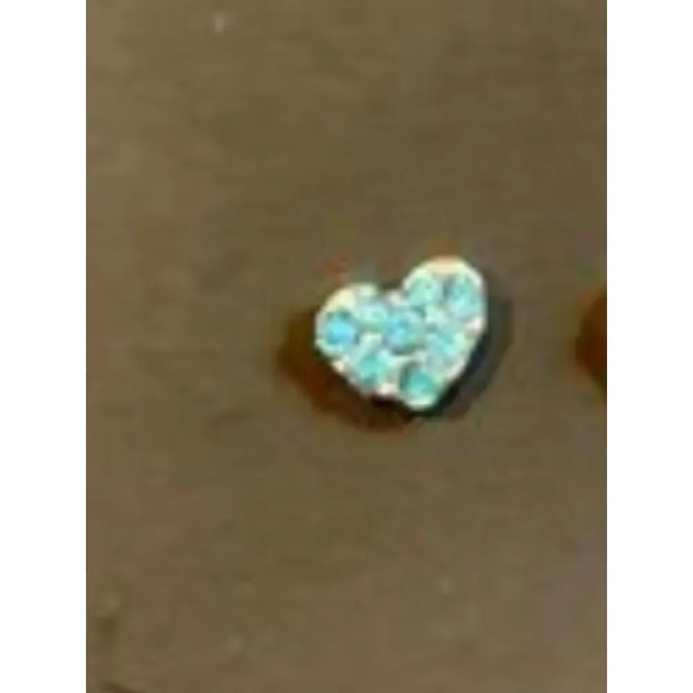 December Birthstone Blue Crystal Heart Floating Locket Charm